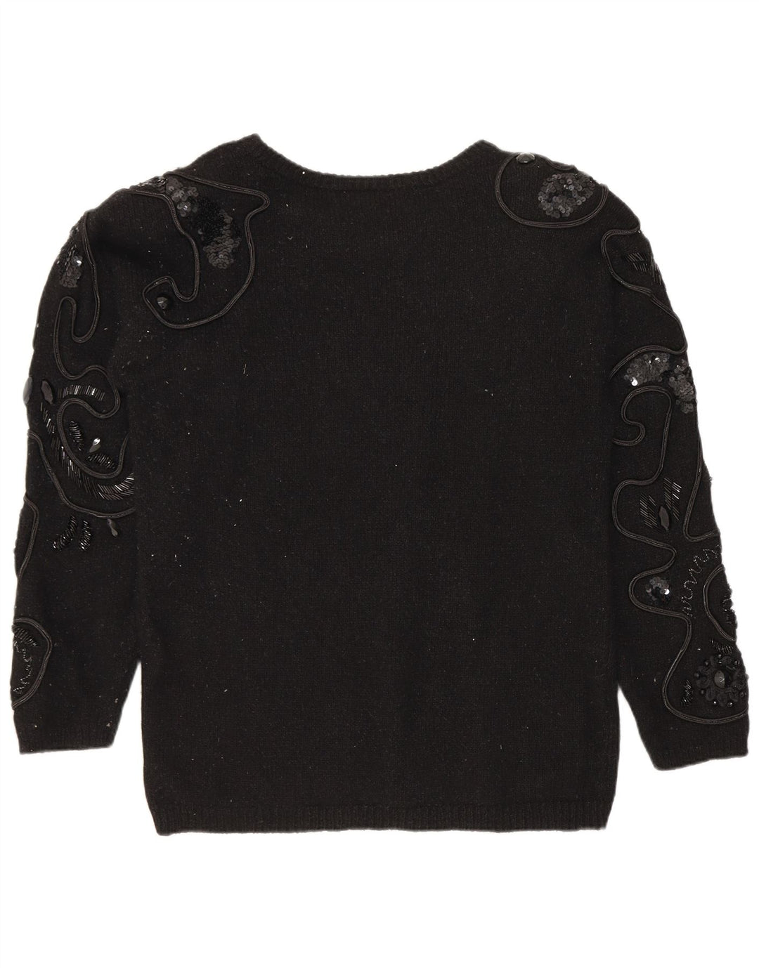 I.B Diffusion Pull Col Bateau Femme UK 14 Moyen Noir Soie