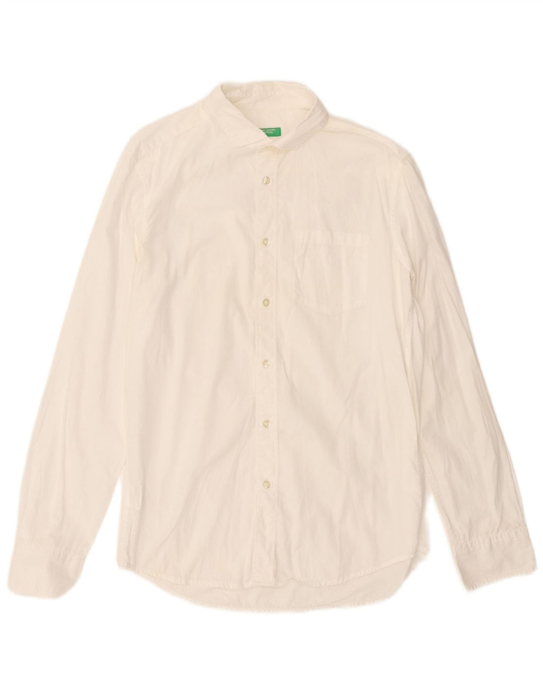 Benetton Chemise Homme Blanc Moyen Coton