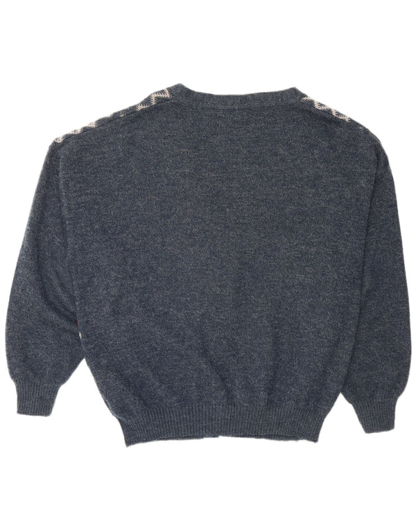 CANDA Cardigan coupe ample pour homme 2XL Bleu marine Argyle/Diamant Acrylique