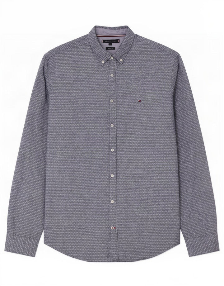 Tommy Hilfiger Chemise Regular Fit Homme Grand Bleu à Pois Coton