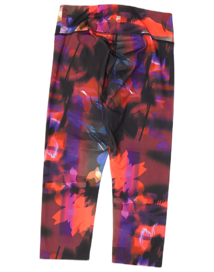 FILA Legging Capri Femme UK 44 Grand Polyester Floral Multicolore