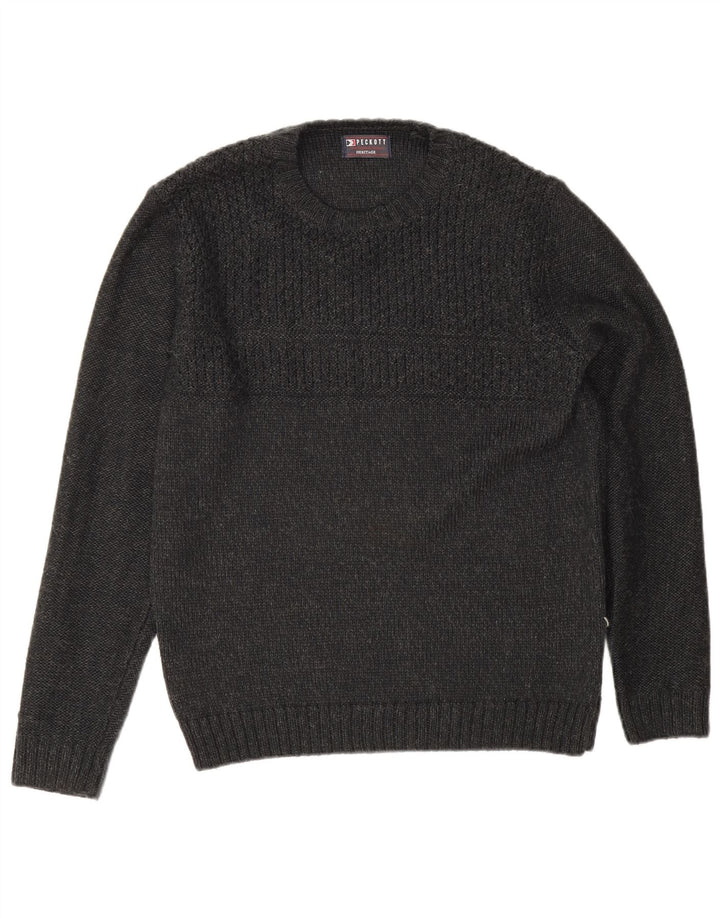 Peckott Pull Heritage Crew Neck Homme Gris Moyen Polyacrylique