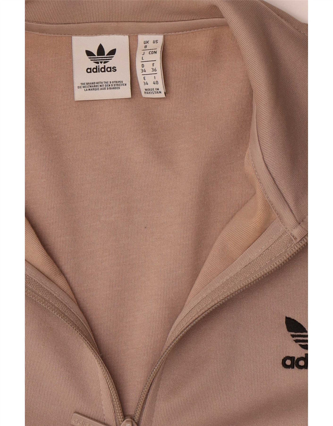 Adidas Veste de survêtement surdimensionnée pour femme UK 8 Petit Polyester Beige