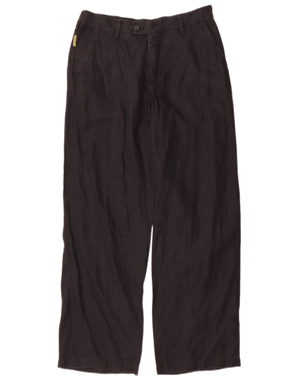 Armani Pantalon de costume droit pour homme UK 40 Medium W34 L33 Lin noir
