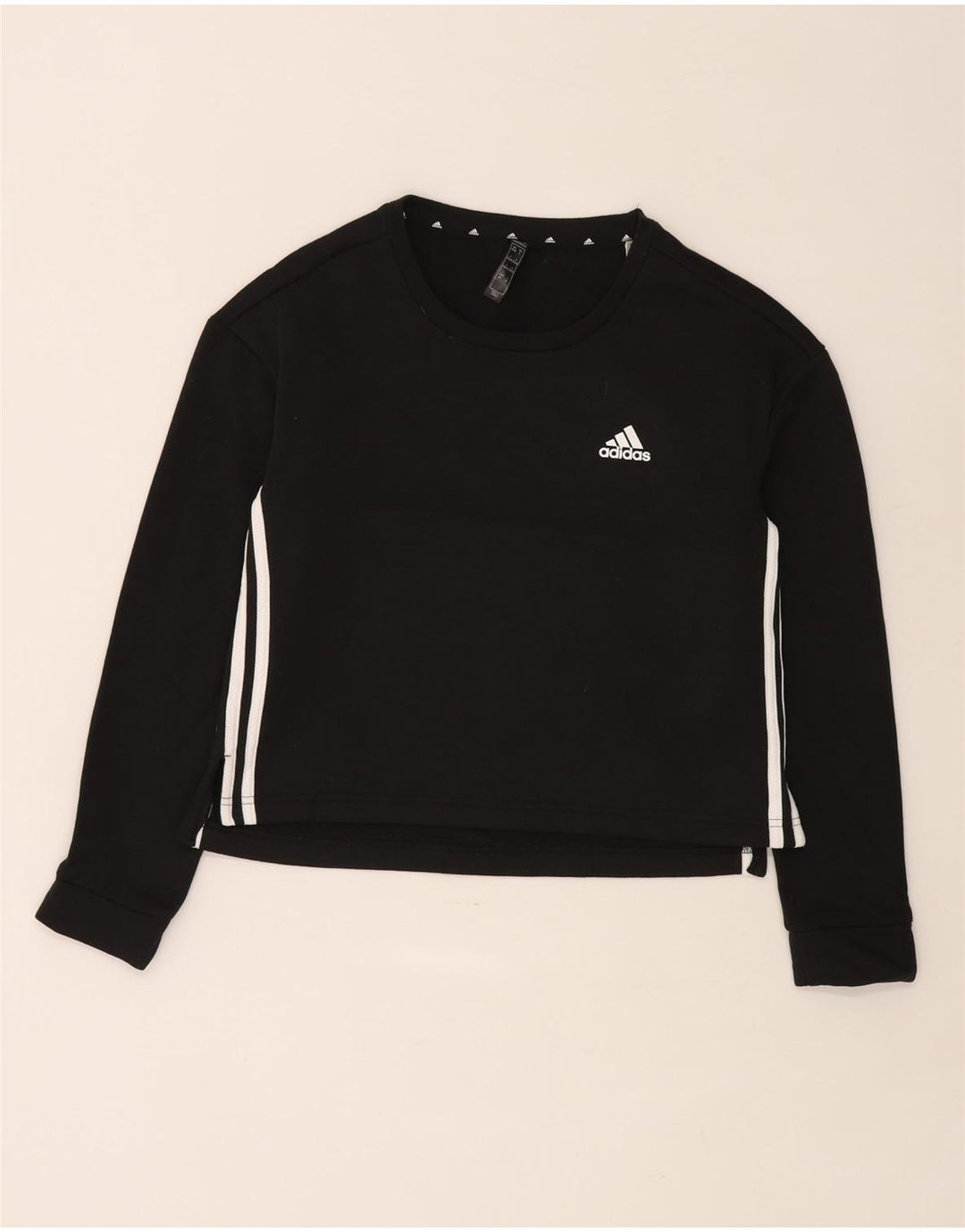 Adidas Sweat-shirt pour femme UK 8/10 Petit Noir Polyester