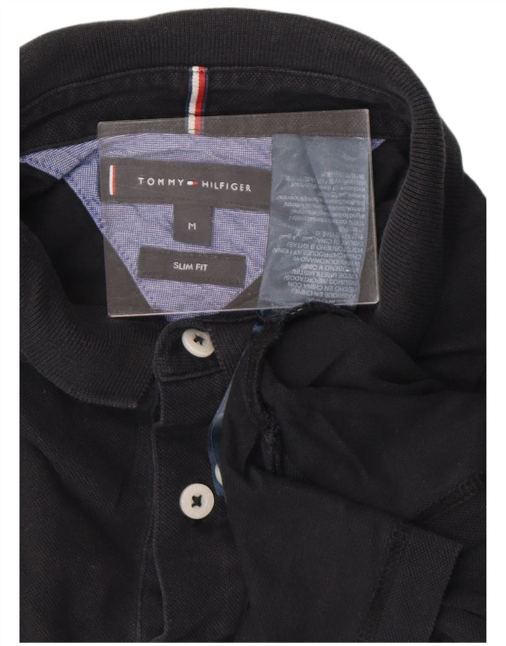 TOMMY HILFIGER Polo Slim Fit Homme Coton Noir Moyen