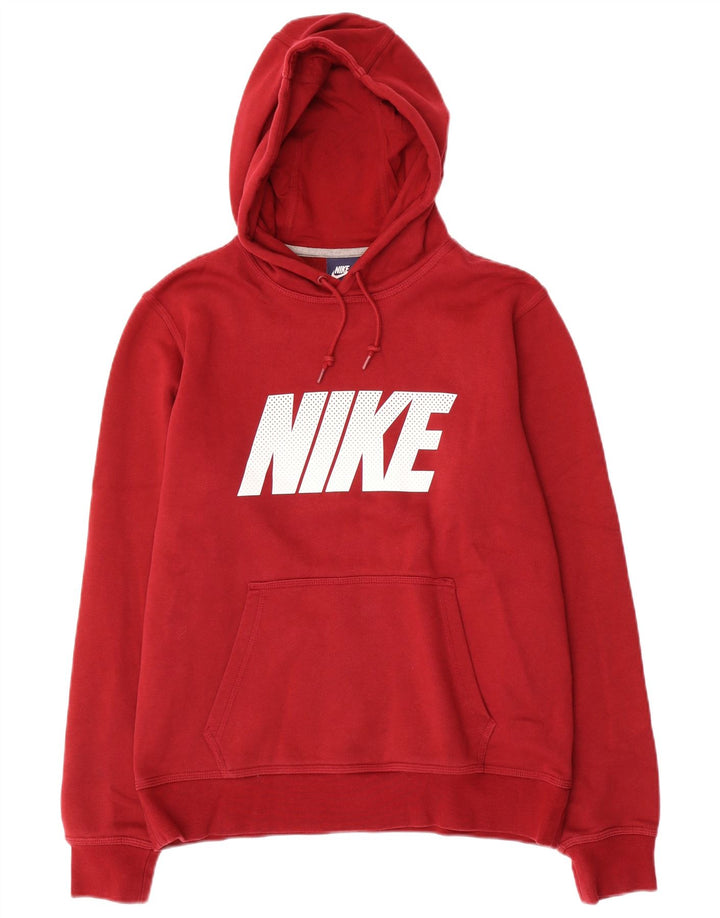 Nike Pull à capuche graphique en coton bordeaux moyen pour homme