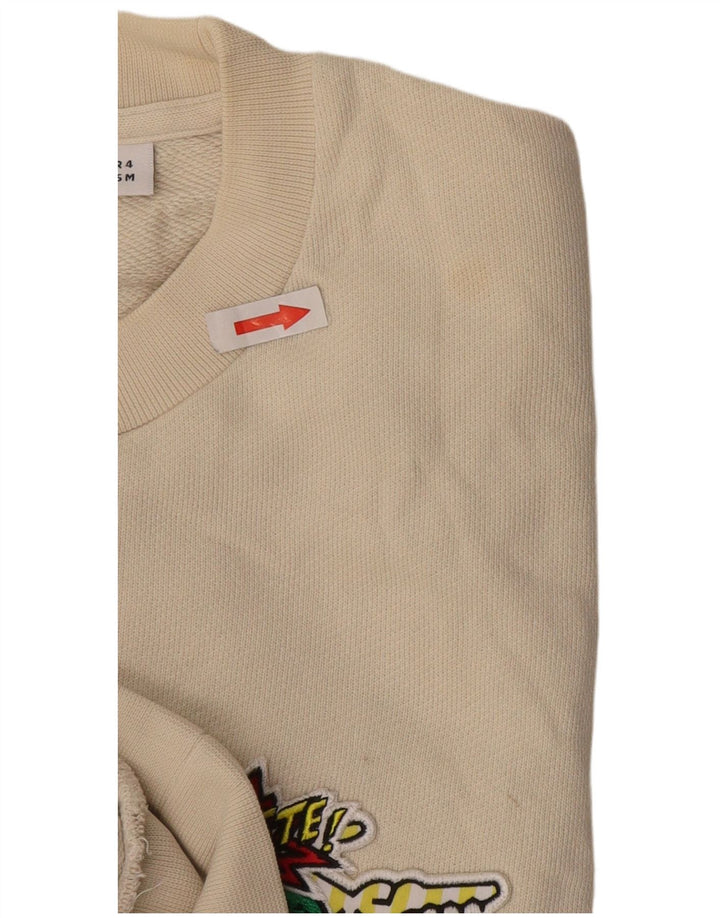 Lacoste Mens Graphic Classic Fit Sweatshirt Jumper Taille 4 Beige Moyen
