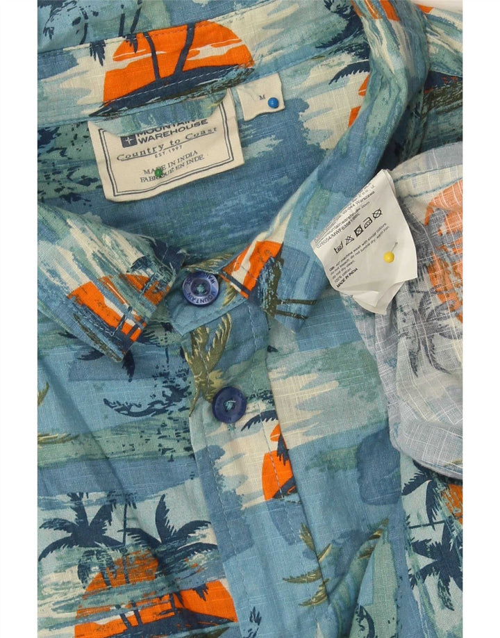 Mountain Warehouse Chemise à Motifs Abstraits Homme Bleu Moyen Hawaïen