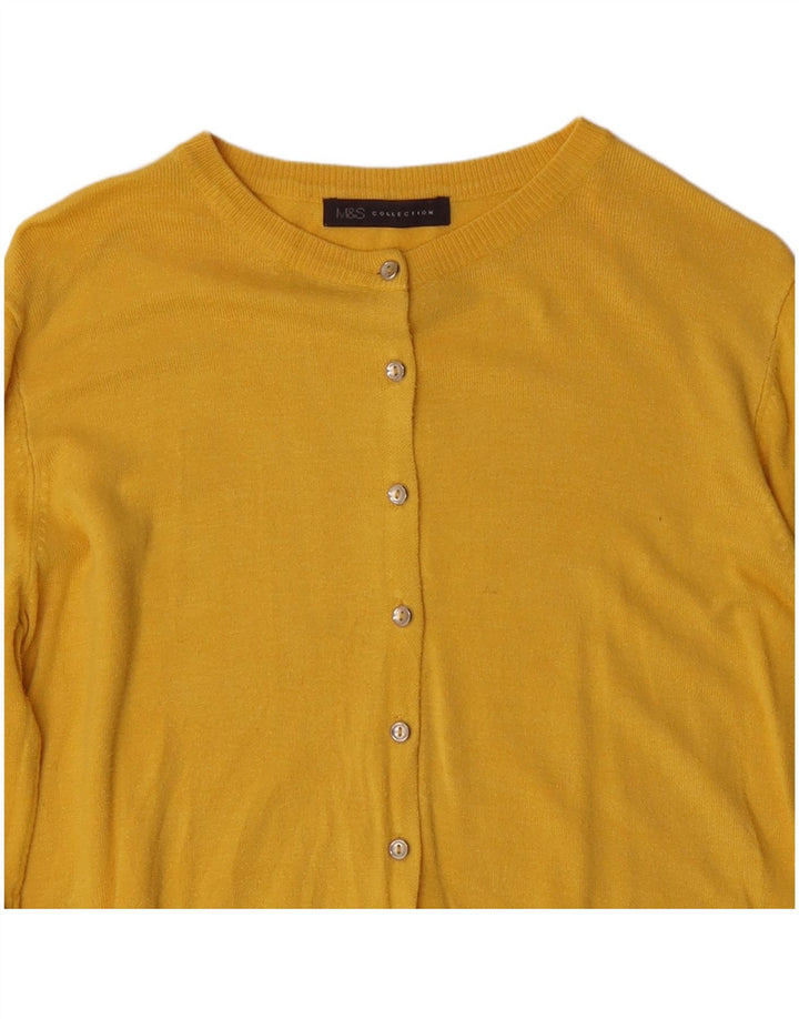Marks & Spencer Cardigan pour femme en viscose jaune moyen UK 44