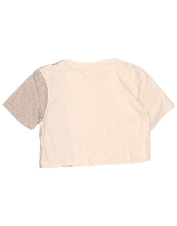 Calvin Klein Jeans T-shirt court pour femme UK 44 Gris moyen Colourblock