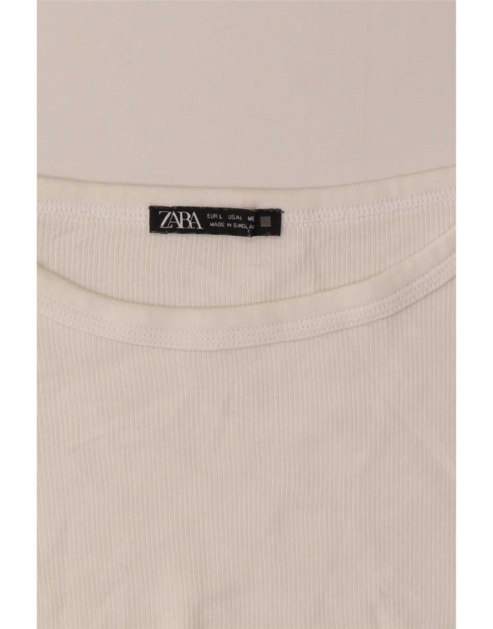 Zara Haut à manches longues pour femme UK 14 Large Blanc