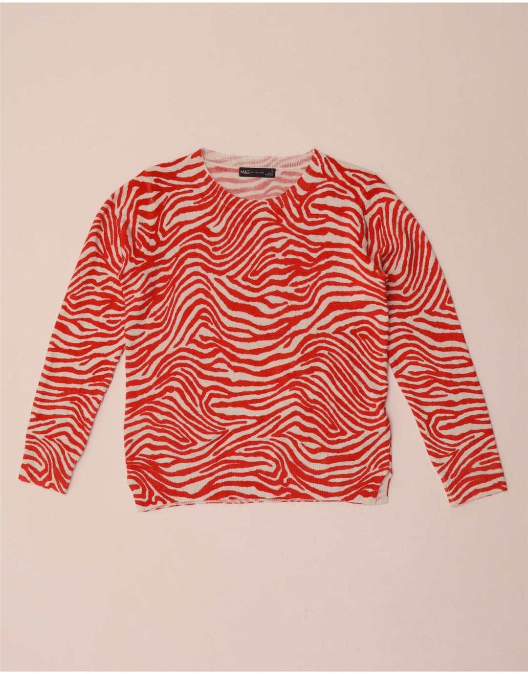 Marks & Spencer Pull à col rond pour femme UK 10 Petit Rouge