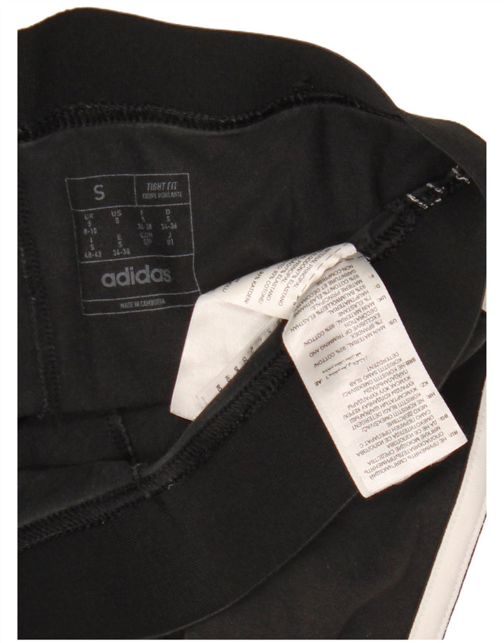 ADIDAS Leggings ajustés pour femmes UK 8/10 Petit coton noir