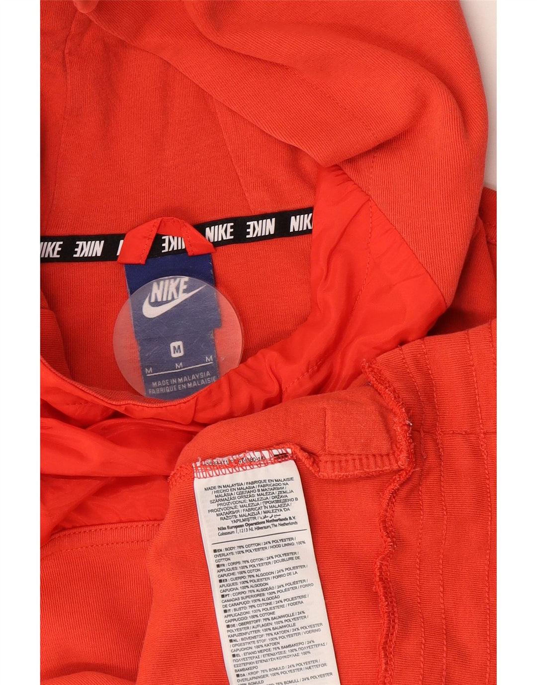 Nike Pull à capuche pour femme UK 14 en coton orange moyen