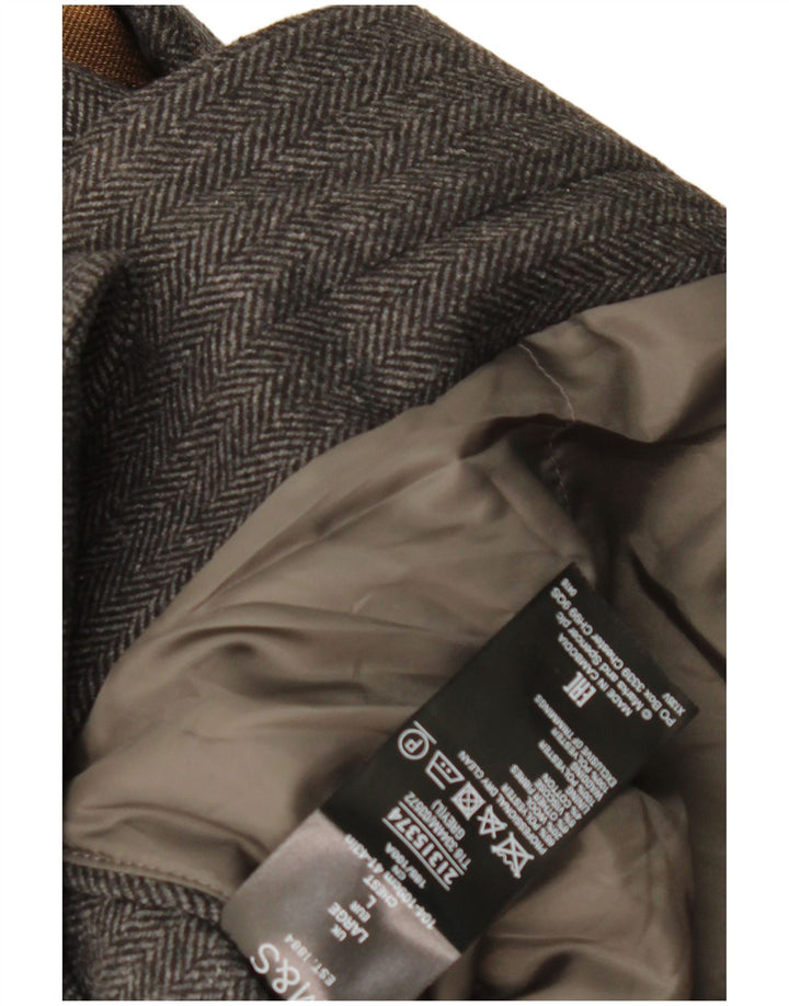 Marks & Spencer Manteau pour homme UK 40 Grand Gris Chevrons Classique