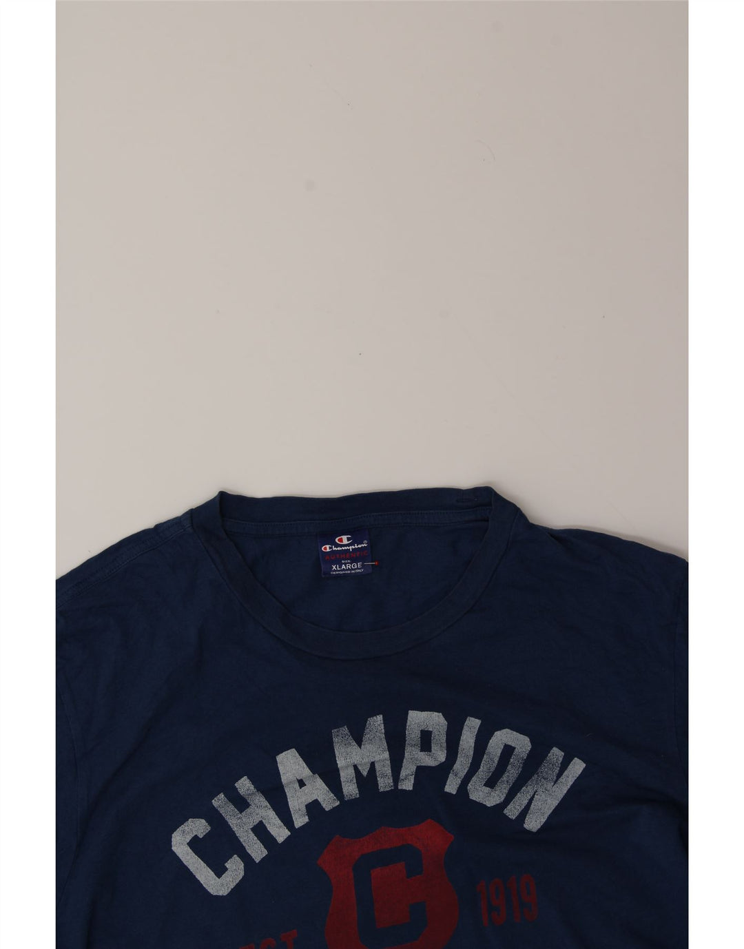 CHAMPION Mens Graphic T-Shirt Top XL Navy Blue Vintage Champion and Second-Hand Champion from Messina Hembry 
