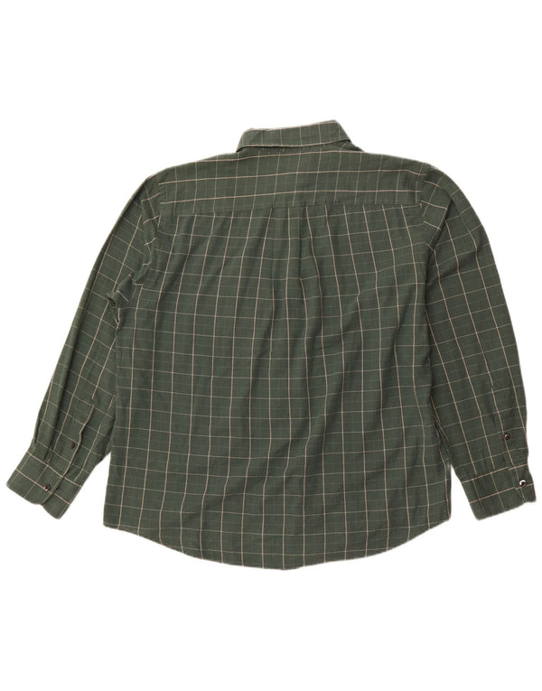 Dockers Mens Classic Fit Shirt Large Green Check Cotton
