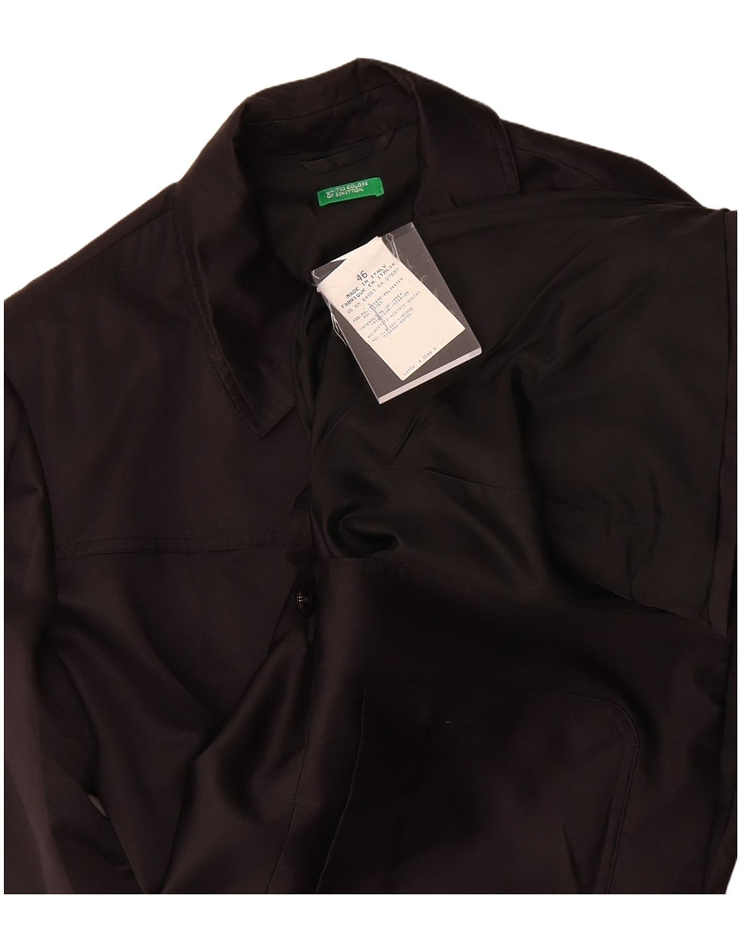 BENETTON Womens Bomber Jacket IT 46 Large Black Polyester