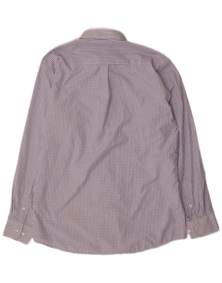 Chaps Chemise coupe régulière pour homme Taille 16 16,5 Grande Viscose Vichy Bleu