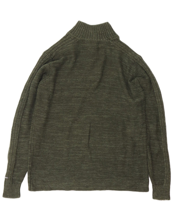 Columbia Pull col zippé pour homme en coton moucheté Vert Taille L