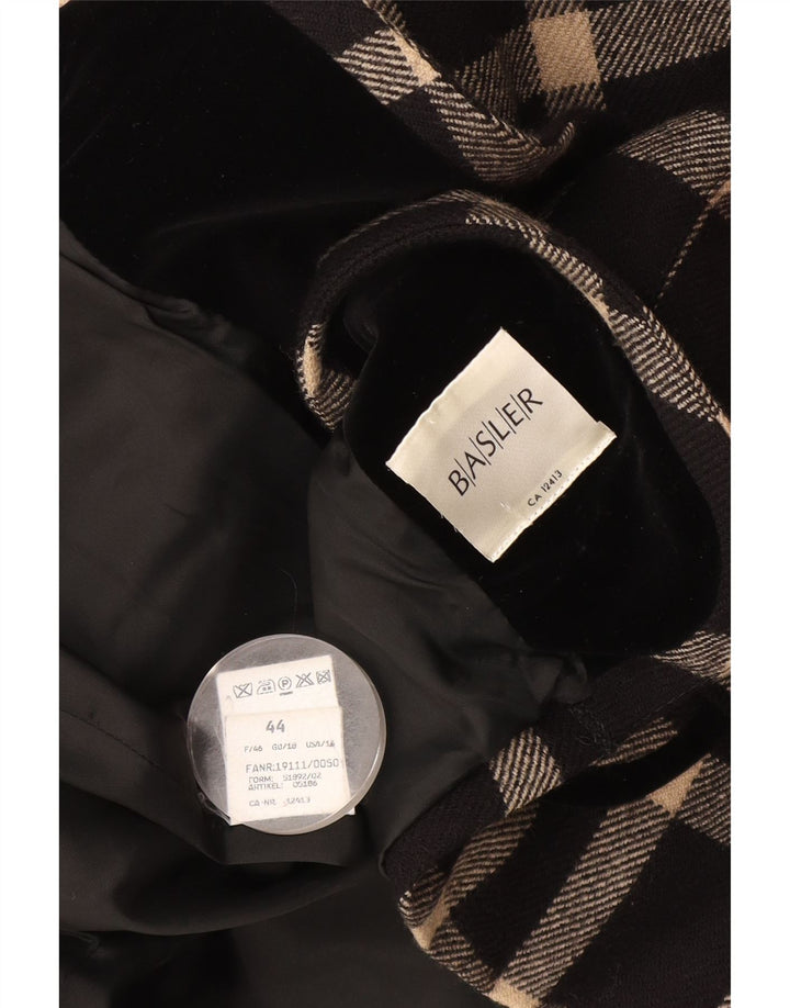 Basler Veste Blazer 1 Bouton Femme UK 18 XL Laine à Carreaux Noir