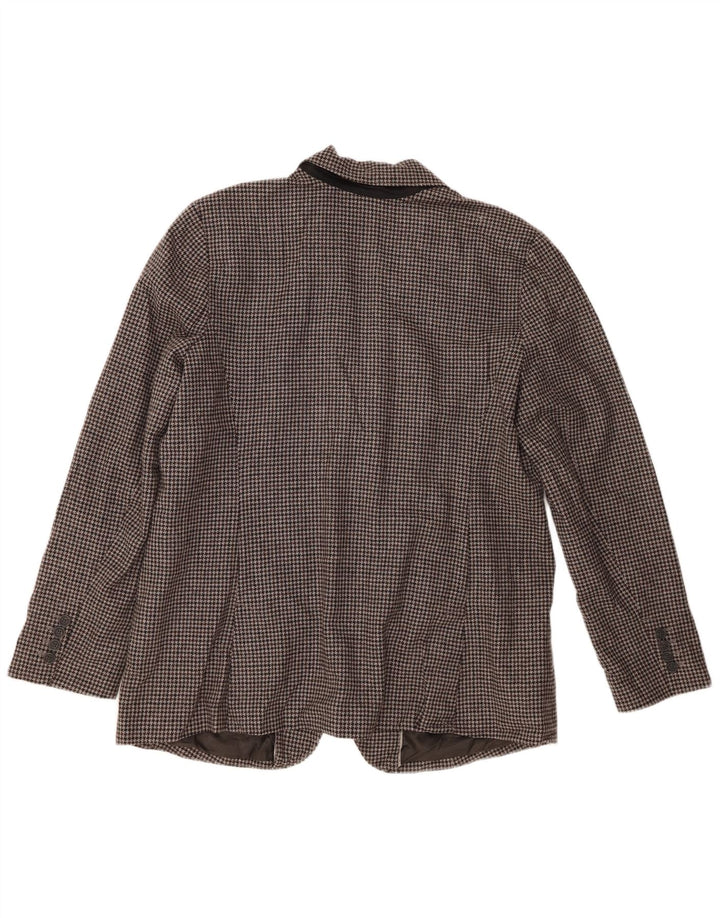 Eddie Bauer Veste blazer à 2 boutons pour femme US 20 2XL Gris pied-de-poule en laine