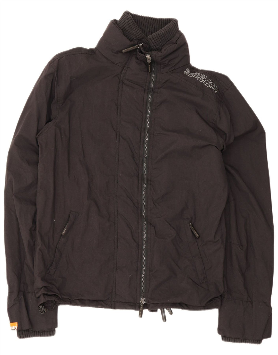 Superdry Veste de Pluie Femme UK 16 Large Noir Nylon