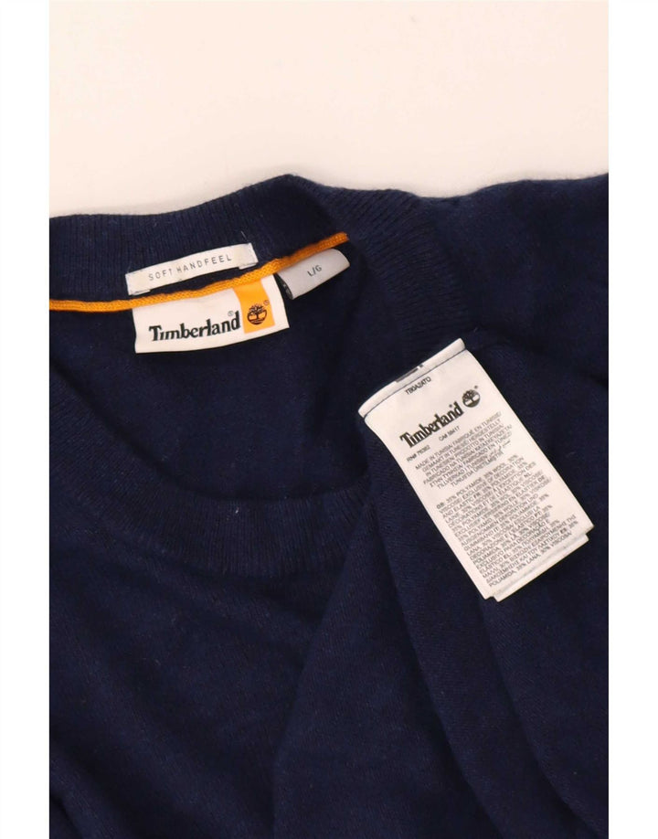 Timberland Pull ras du cou pour homme, grand, bleu marine, polyamide