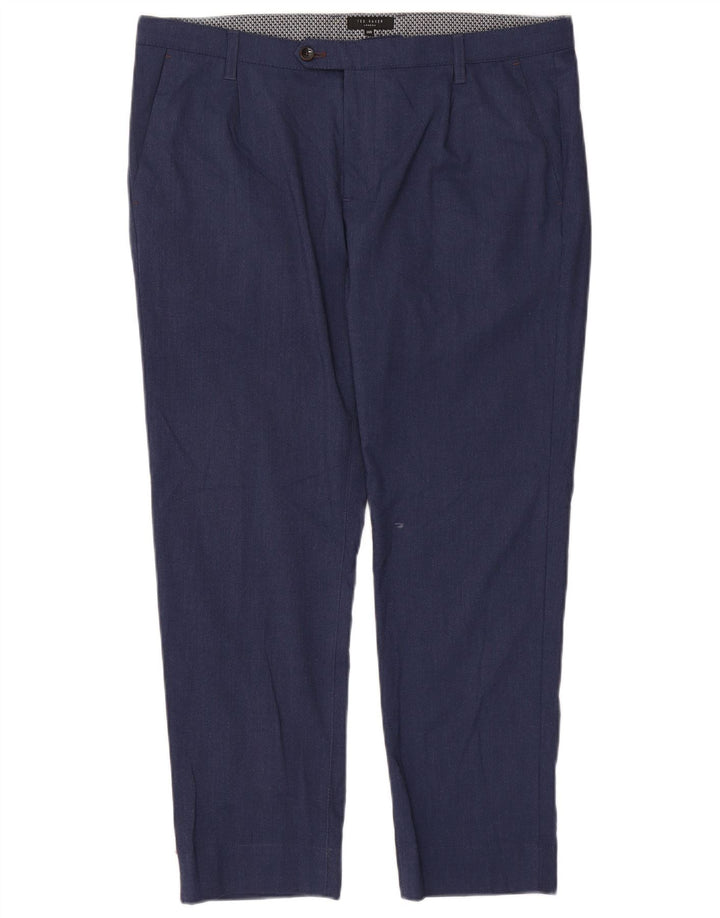 Ted Baker Pantalon de Costume Slim Homme W36 L28 Bleu Marine Polyester