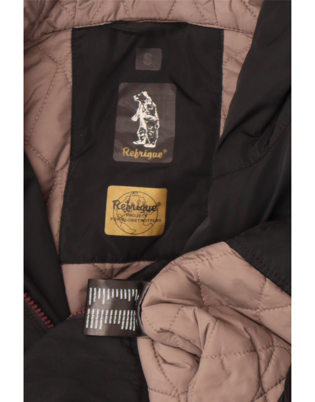 Refrigue Veste matelassée à capuche pour homme UK 36 Small Noir Polyester