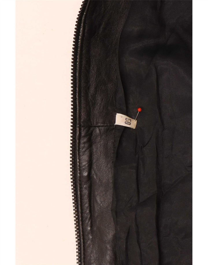 veste en cuir surdimensionnée femme vintage IT 50 XL Noir