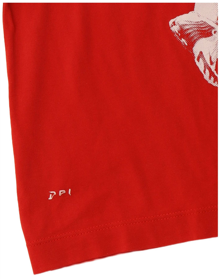 NIKE Hommes Dri Fit Graphic T-Shirt Haut Petit Rouge Coton