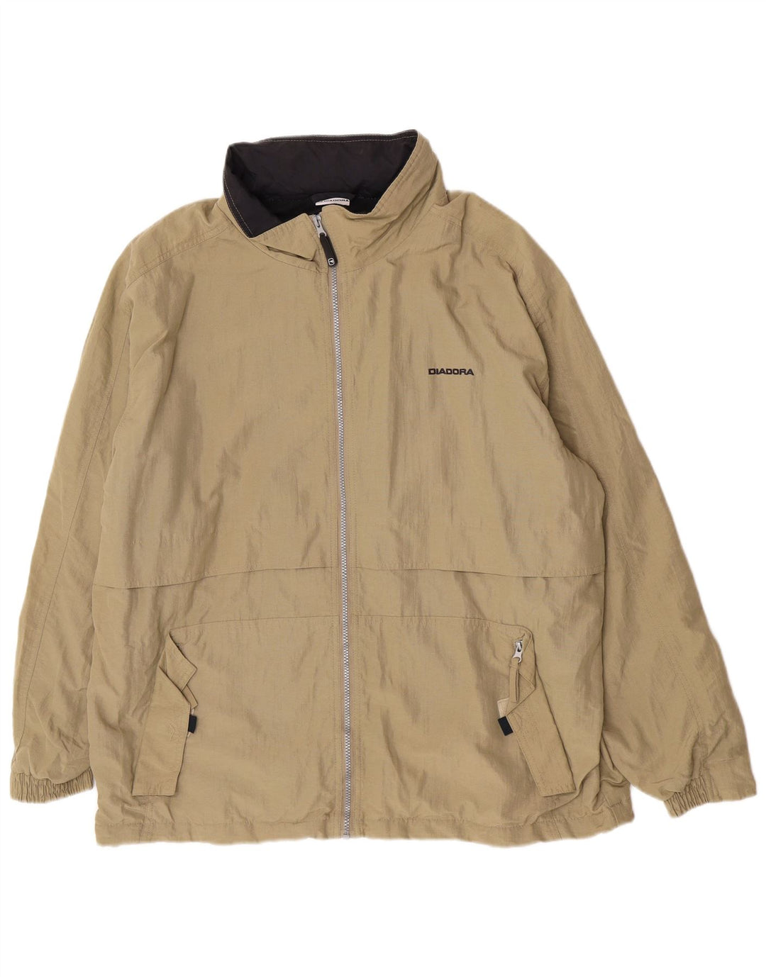 Diadora Imperméable à capuche pour homme UK 40 Large Kaki Polyamide