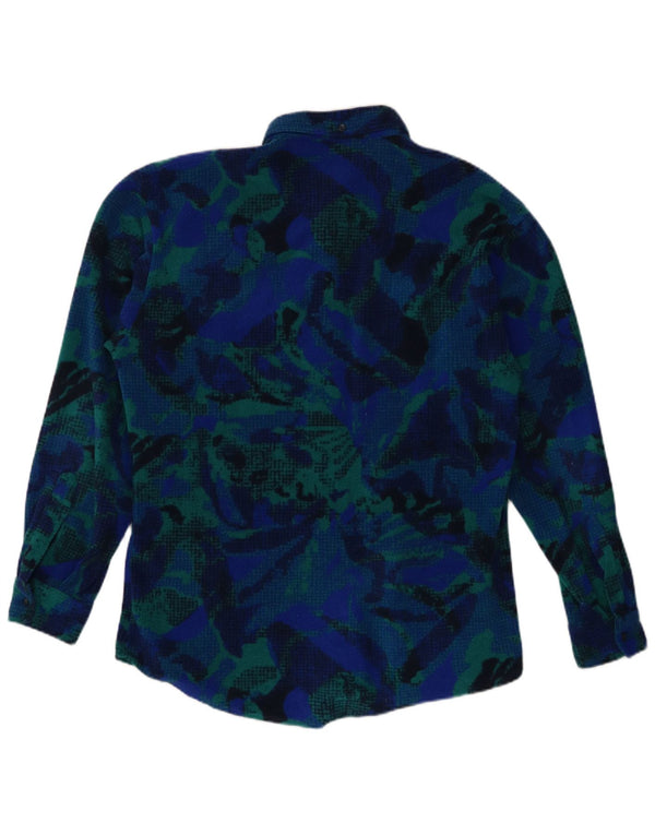 Fila Chemise polaire à motif abstrait pour homme IT 46 Small Bleu