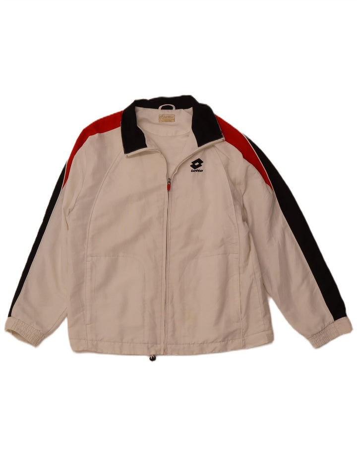 LOTTO Veste de survêtement pour femme UK 16 Large Blanc Colorblock Polyester