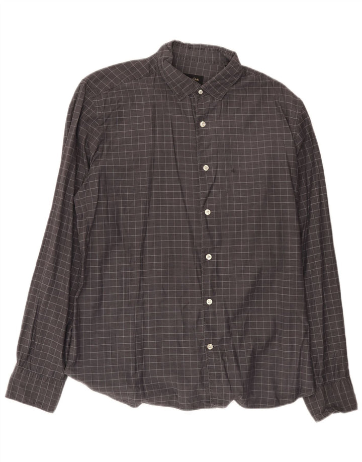 Massimo Dutti Chemise Homme XL Gris Carreaux
