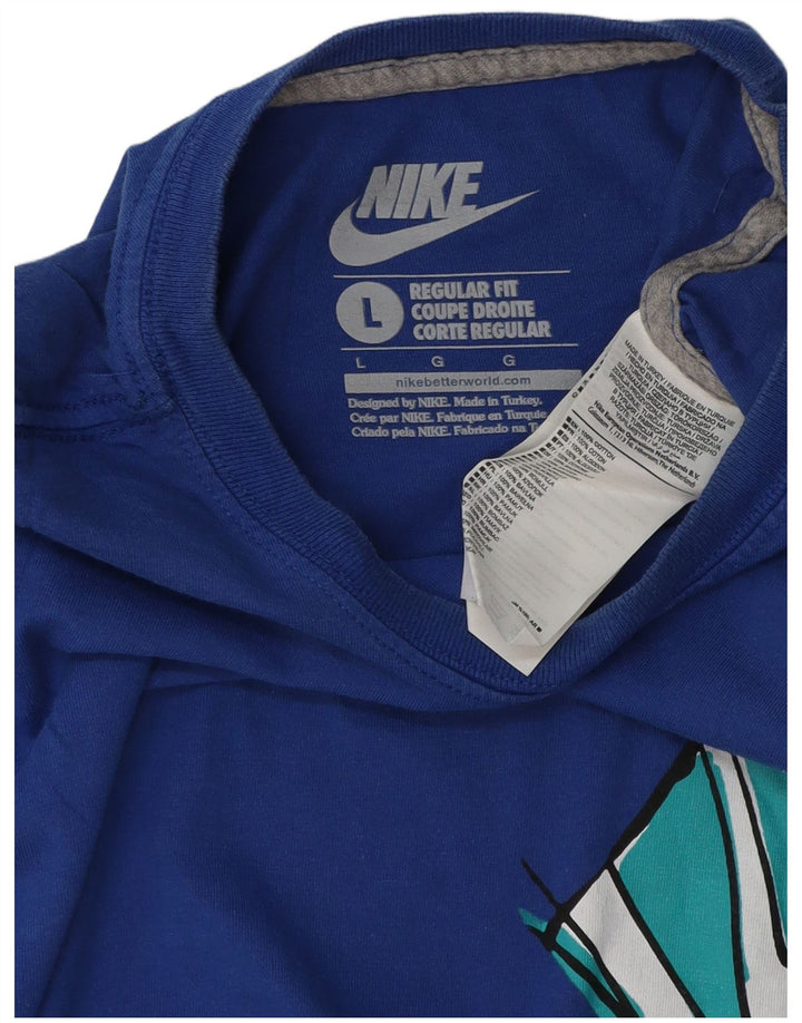 NIKE T-shirt graphique coupe classique pour hommes, grand bleu, coton