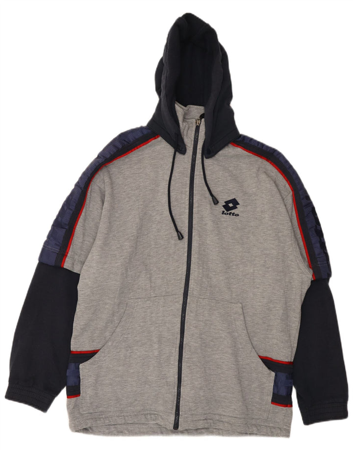LOTTO Veste de survêtement graphique pour hommes UK 38/40 Gris moyen Colourblock