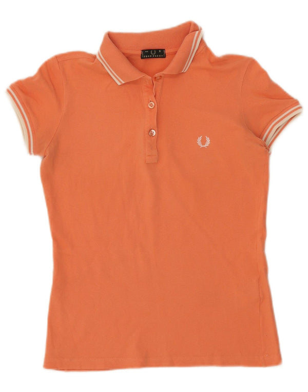 Fred Perry Polo Femme UK 10 Petit Orange Coton