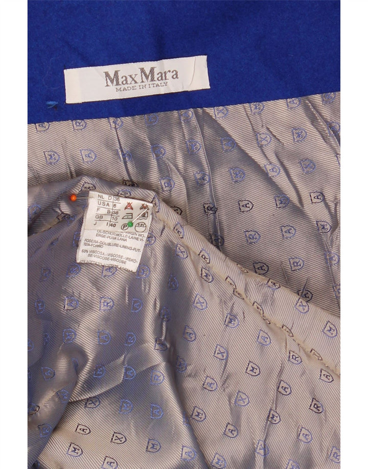MAX MARA Veste blazer surdimensionnée à double boutonnage pour femme UK 10 Small Bleu