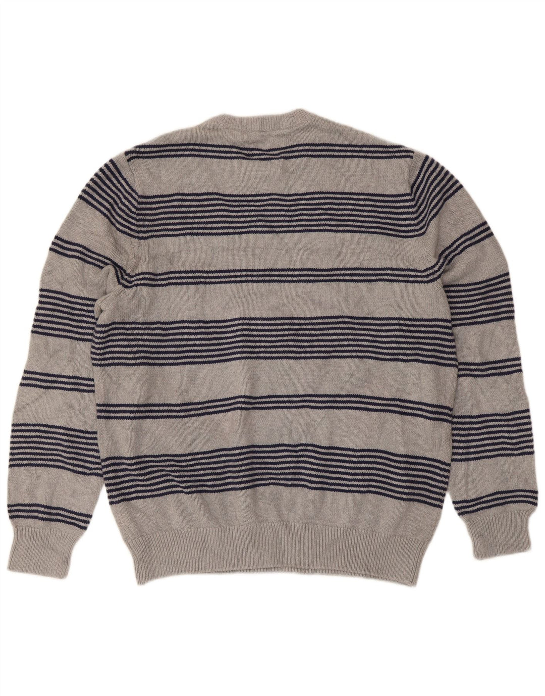 Chaps Pull à col rond coupe classique pour hommes, grand coton rayé gris