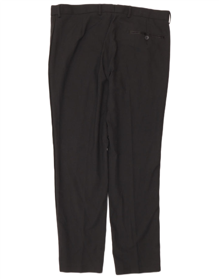 Marks & Spencer Pantalon de Costume Slim Homme W34 L29 Noir Polyester