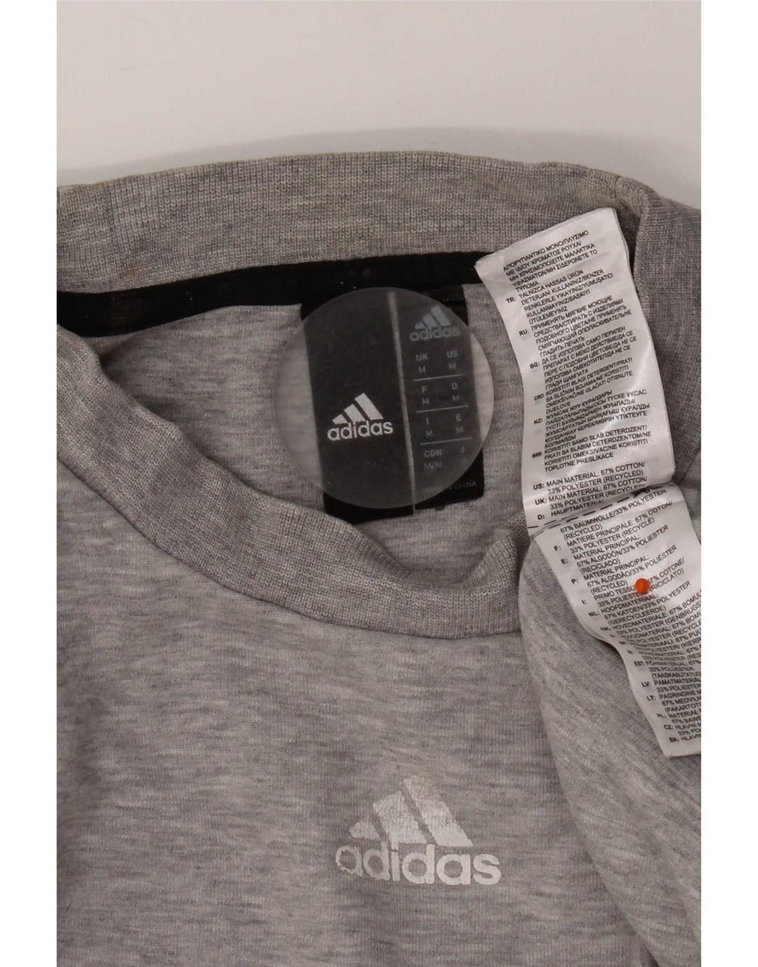 Adidas Sweat-Shirt Homme Gris Moyen Coton