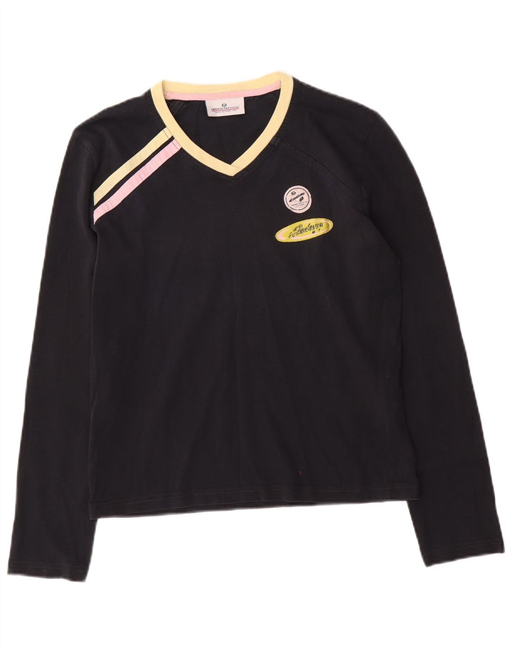 Sergio Tacchini Haut Graphique Femme Manches Longues IT 44 Medium Noir