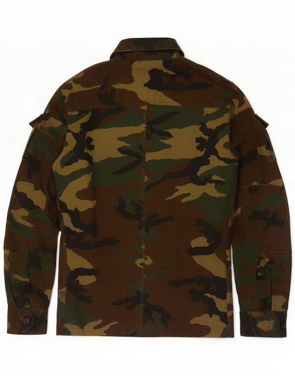 Vintage Mens Military Jacket UK 38 Medium Green Camouflage Cotton