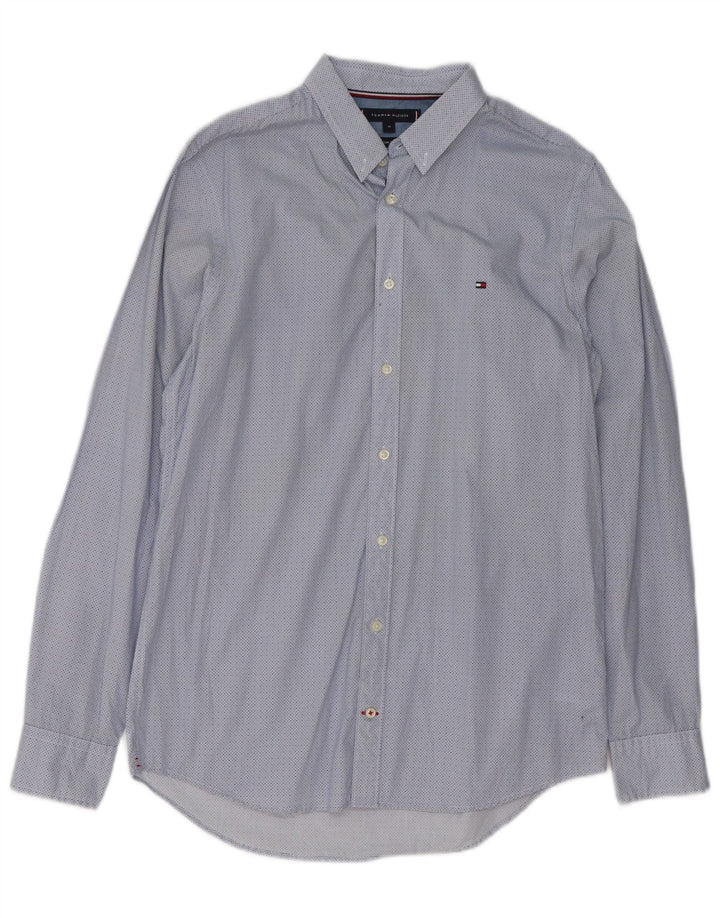 Tommy Hilfiger Chemise Slim Fit Homme Bleu Moyen à Pois Coton