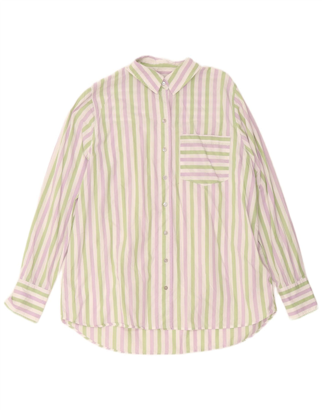 Nicole Farhi Chemise Femme UK 14 Medium Multicolore Rayé Coton
