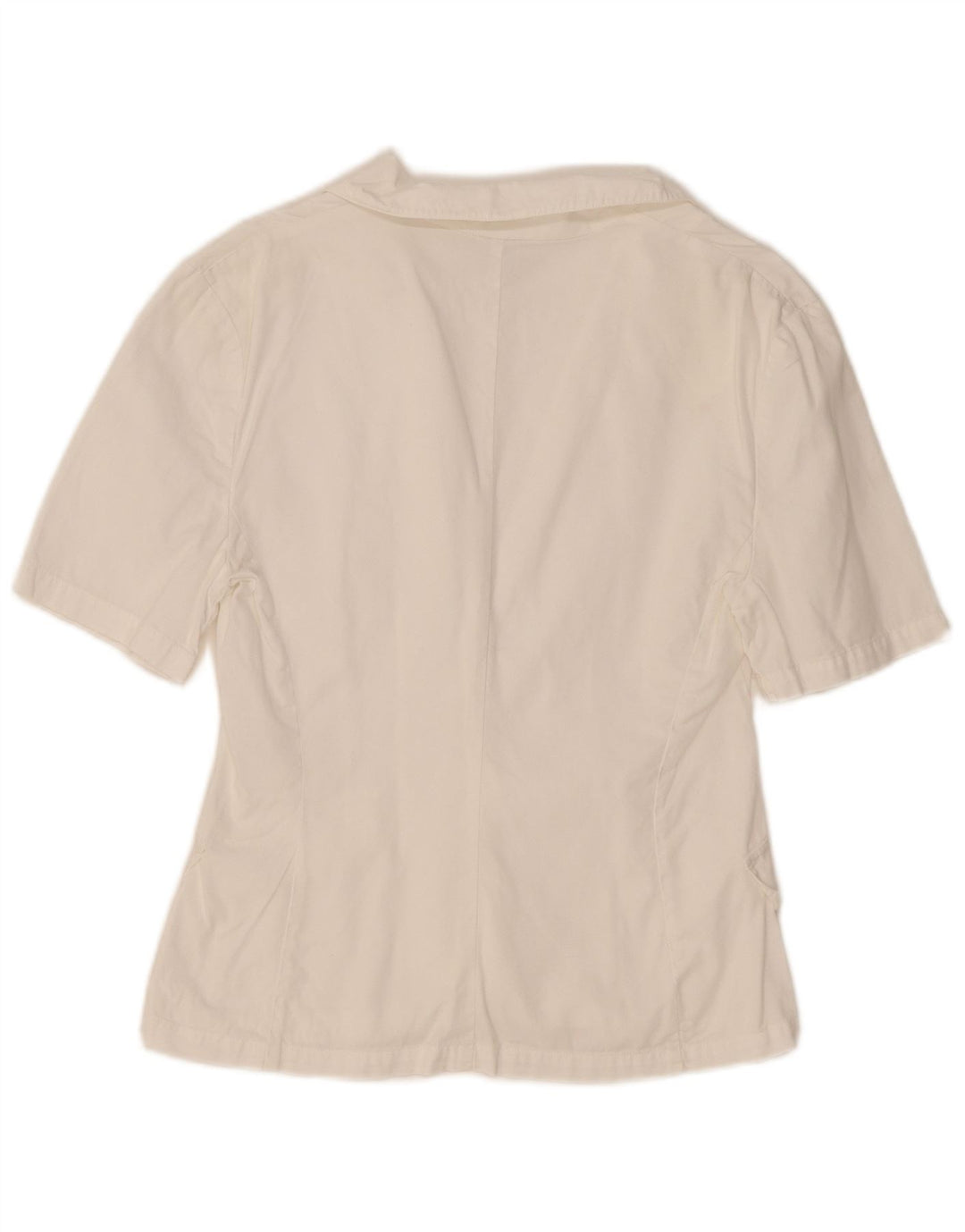 Benetton Cardigan à manches courtes pour femme IT 42 en coton blanc moyen