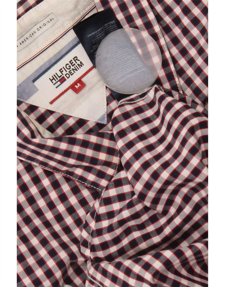 Tommy Hilfiger Chemise à manches courtes pour homme en coton vichy bleu marine moyen